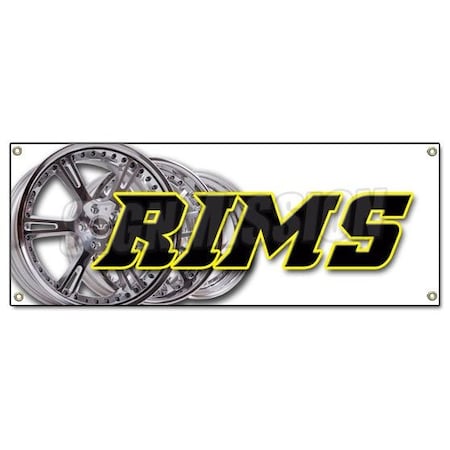 Signmission RIMS BANNER SIGN wheels tires car rims truck suv dubs automotive auto repair B-Rims